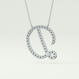 0.435 TCW Round Lab-Grown Diamond D Initial Necklace