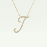 0.189 TCW Round Lab-Grown Diamond I Initial Necklace