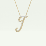 0.189 TCW Round Lab-Grown Diamond I Initial Necklace