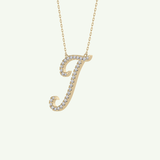 0.189 TCW Round Lab-Grown Diamond I Initial Necklace