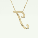 0.189 TCW Round Lab-Grown Diamond I Initial Necklace