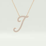 0.189 TCW Round Lab-Grown Diamond I Initial Necklace