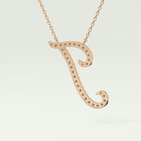 0.189 TCW Round Lab-Grown Diamond I Initial Necklace