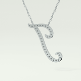 0.189 TCW Round Lab-Grown Diamond I Initial Necklace