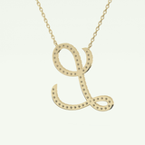 0.198 TCW Round Lab-Grown Diamond L Initial Necklace