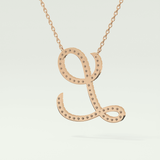 0.198 TCW Round Lab-Grown Diamond L Initial Necklace