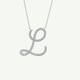 0.198 TCW Round Lab-Grown Diamond L Initial Necklace
