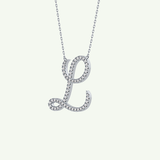 0.198 TCW Round Lab-Grown Diamond L Initial Necklace