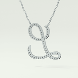 0.198 TCW Round Lab-Grown Diamond L Initial Necklace