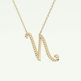 0.099 TCW Round Lab-Grown Diamond N Initial Necklace