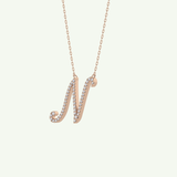 0.099 TCW Round Lab-Grown Diamond N Initial Necklace