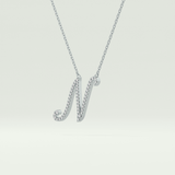 0.099 TCW Round Lab-Grown Diamond N Initial Necklace