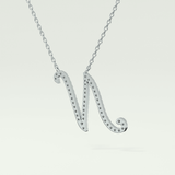 0.099 TCW Round Lab-Grown Diamond N Initial Necklace