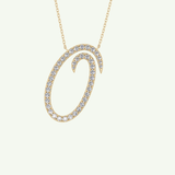 0.473 TCW Round Lab-Grown Diamond O Initial Necklace