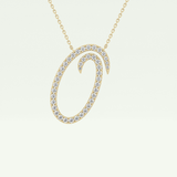 0.473 TCW Round Lab-Grown Diamond O Initial Necklace