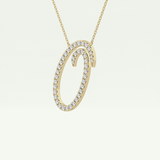 0.473 TCW Round Lab-Grown Diamond O Initial Necklace