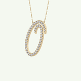 0.473 TCW Round Lab-Grown Diamond O Initial Necklace