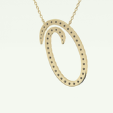0.473 TCW Round Lab-Grown Diamond O Initial Necklace