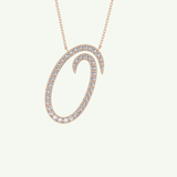 0.473 TCW Round Lab-Grown Diamond O Initial Necklace