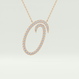 0.473 TCW Round Lab-Grown Diamond O Initial Necklace