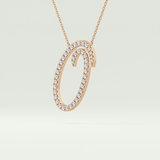 0.473 TCW Round Lab-Grown Diamond O Initial Necklace