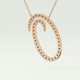0.473 TCW Round Lab-Grown Diamond O Initial Necklace