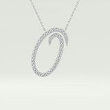 0.473 TCW Round Lab-Grown Diamond O Initial Necklace
