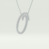 0.473 TCW Round Lab-Grown Diamond O Initial Necklace