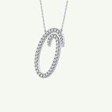 0.473 TCW Round Lab-Grown Diamond O Initial Necklace