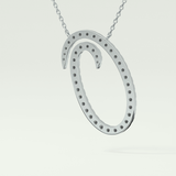 0.473 TCW Round Lab-Grown Diamond O Initial Necklace