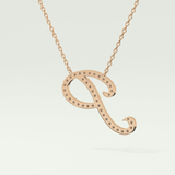 0.138 TCW Round Lab-Grown Diamond P Initial Necklace