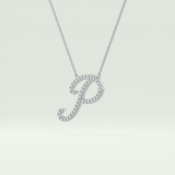 0.138 TCW Round Lab-Grown Diamond P Initial Necklace