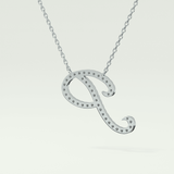 0.138 TCW Round Lab-Grown Diamond P Initial Necklace