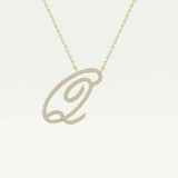 0.187 TCW Round Lab-Grown Diamond Q Initial Necklace