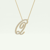 0.187 TCW Round Lab-Grown Diamond Q Initial Necklace