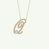 0.187 TCW Round Lab-Grown Diamond Q Initial Necklace