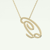 0.187 TCW Round Lab-Grown Diamond Q Initial Necklace