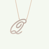 0.187 TCW Round Lab-Grown Diamond Q Initial Necklace