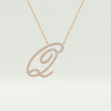 0.187 TCW Round Lab-Grown Diamond Q Initial Necklace