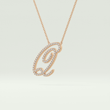0.187 TCW Round Lab-Grown Diamond Q Initial Necklace