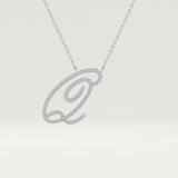 0.187 TCW Round Lab-Grown Diamond Q Initial Necklace