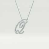 0.187 TCW Round Lab-Grown Diamond Q Initial Necklace