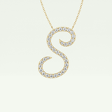 0.585 TCW Round Lab-Grown Diamond S Initial Necklace