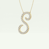 0.585 TCW Round Lab-Grown Diamond S Initial Necklace