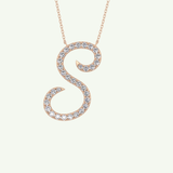 0.585 TCW Round Lab-Grown Diamond S Initial Necklace