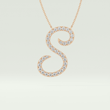 0.585 TCW Round Lab-Grown Diamond S Initial Necklace