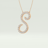 0.585 TCW Round Lab-Grown Diamond S Initial Necklace