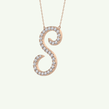0.585 TCW Round Lab-Grown Diamond S Initial Necklace