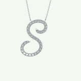 0.585 TCW Round Lab-Grown Diamond S Initial Necklace