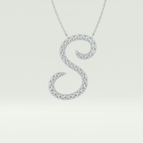 0.585 TCW Round Lab-Grown Diamond S Initial Necklace